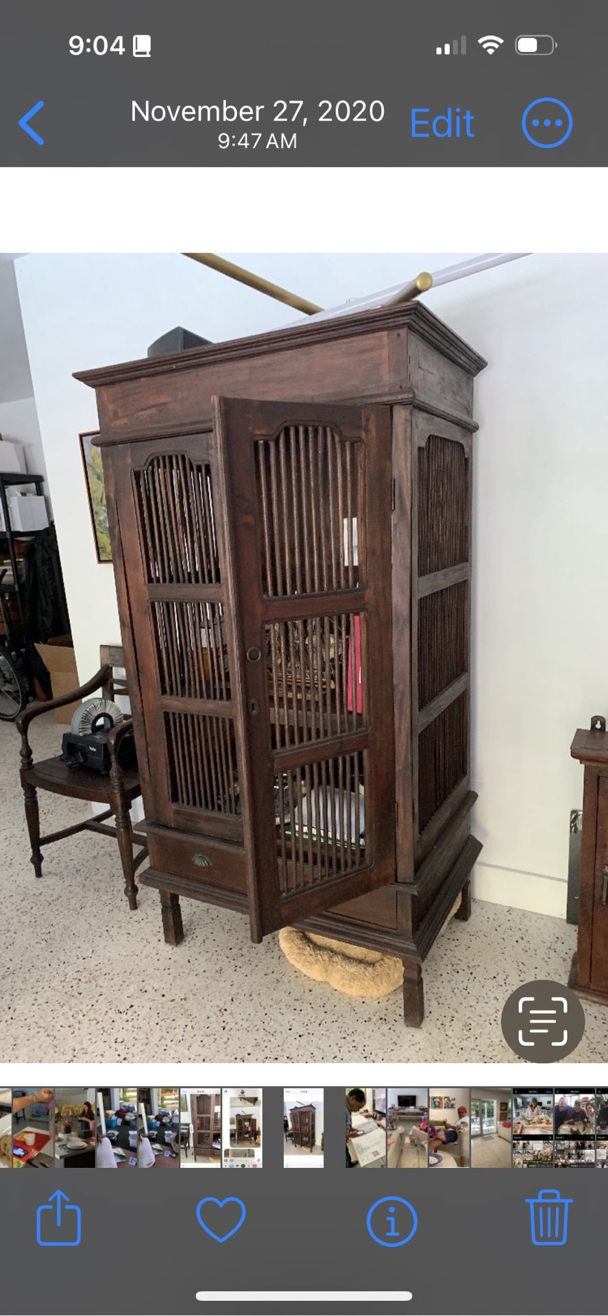 Wood vintage armoire