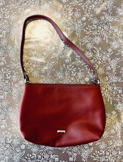Chaps Faux Leather Handbag Red Perfect Condition