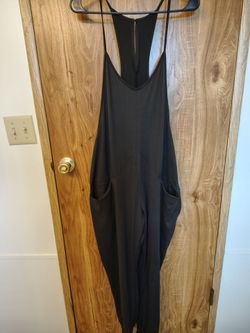 Black Racerback Jumpsuit with Pockets