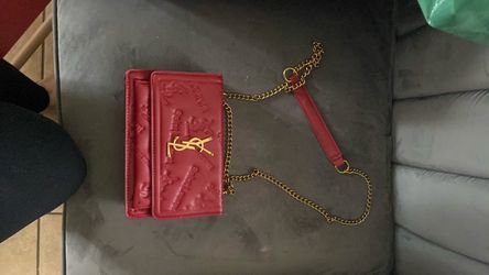 Saint Laurent YSL Red Leather Chain Bag