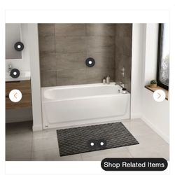 Mauicast 60 in. x 32 in. Alcove Soaking Bathtub with Left Drain in White