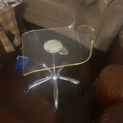 Vintage Acrylic Chair, Office Chair Adjustable