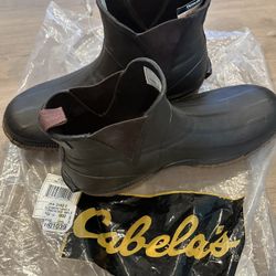 Cabela’s Thinsulate Steel Shank Pull On Rubber Work Boots Waterproof Men’s 11 New
