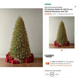 Home Accents Holiday 9 ft Jackson Noble Fir Christmas Tree LED Pre-Lit Artificial T24  •Model # 21WL10159