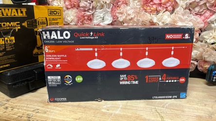 HALO QuickLink Low Voltage, 6 in. Selectable CCT 2(contact info removed)K, 600 Lumens, Recessed Canless LED Starter Kit-4pack, Dimmable