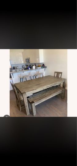 Wooden dining table