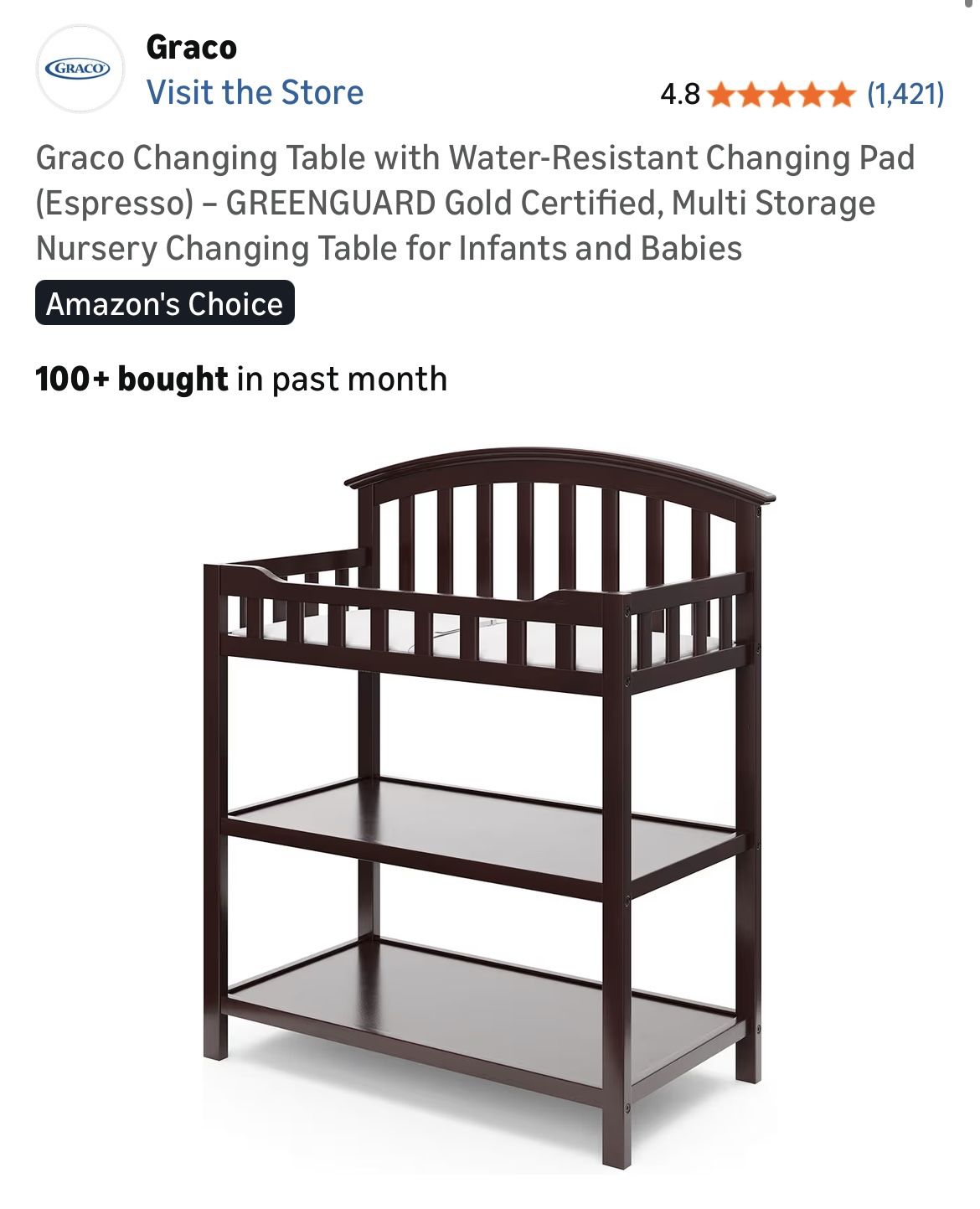 Graco Changing Table – Espresso – Great Condition