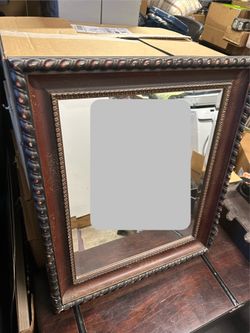 Wall Mirror. Thick wood frame