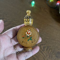 Vintage Bulgarian Wood Perfume Bottle Holder Handmade/crafted Known As A MUSKAL 1950’s