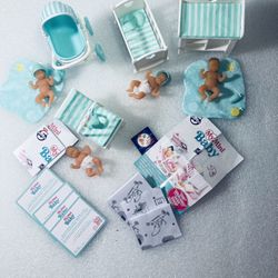 Zuru Mini Brands My Mini Baby Stroller, Crib, Rocker Bouncer & Changing Table