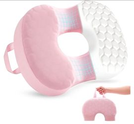 Portable Donut Pillow with Handle, Memory Foam Hemorrhoid Cushion, Pink
Non-Slip & Removable Cover, Donut Seat Cushion for Hemorrhoids, Tailbone Pain,