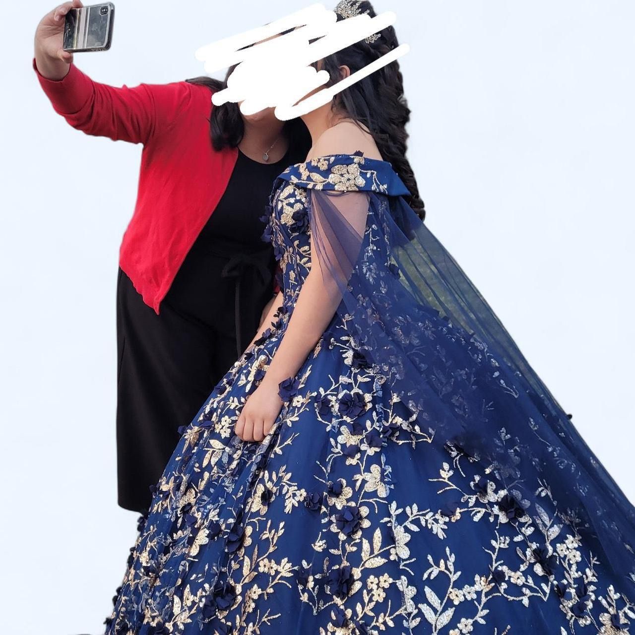 Navy blue and gold embroidered ball gown or quince dress is available for  purchase on au PAY Market - Imported Goods Online Store Co.Ltd. | au PAY  Market - Online Shopping Site