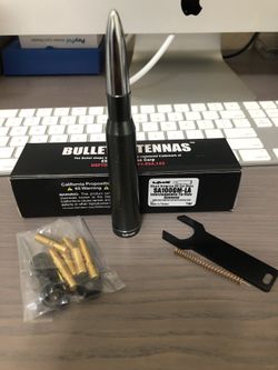 Anti-Theft Gunmetal Chrome Tip 50 Caliber Bullet Antenna For 90-19 Ford F150