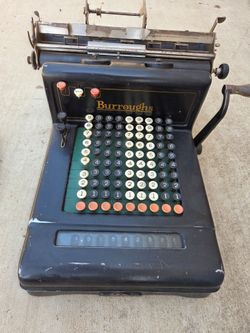 Vintage Burroughs Adding Machine & Antique Wood Clarinet FREE DELIVERY