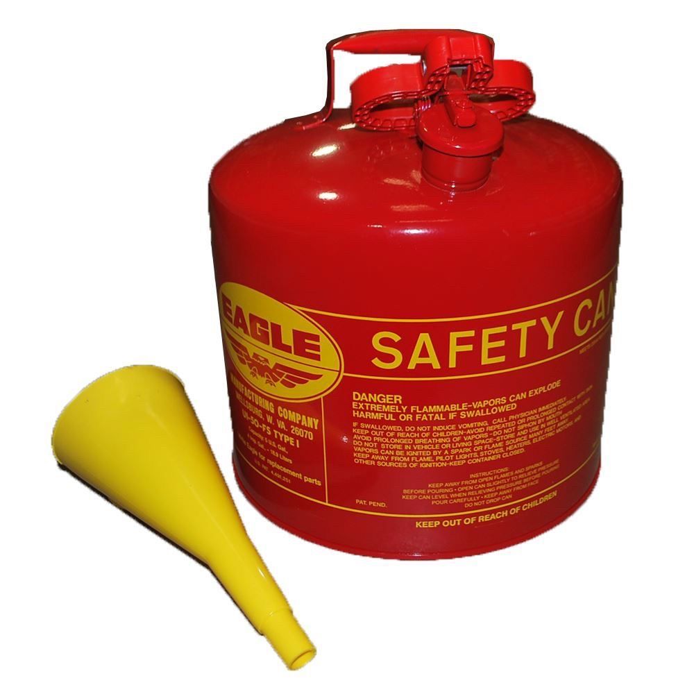 Eagle 5 Gallon Type I Red Safety Gas Can for Gasoline for Sale in ...