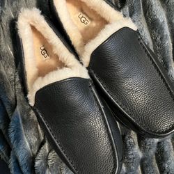 Men’s UGGPURE black wool lined slippers