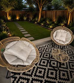 3pc flower bistro chairs set with side table