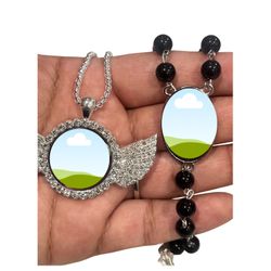 Custom Rosary/ Angel Wing Necklace