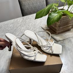 White Kitten Strappy Heel Size 7