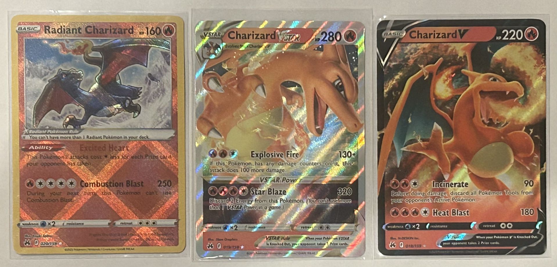 Pokemon TCG Radiant Charizard 020/159 Holo Rare- Charizard V - Charizard Vstar
