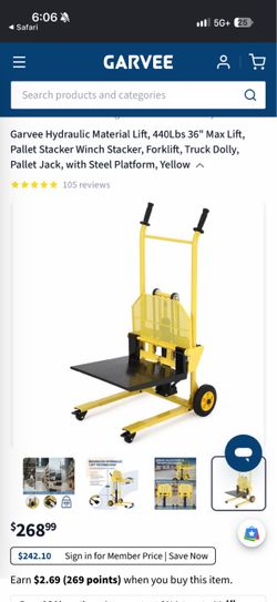 Hydraulic material lift