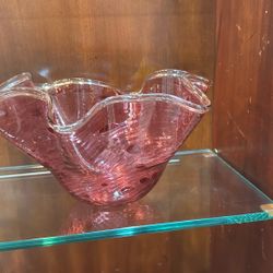 Glass, Wood And Ceramic Bowls And Vase - 4 Piece