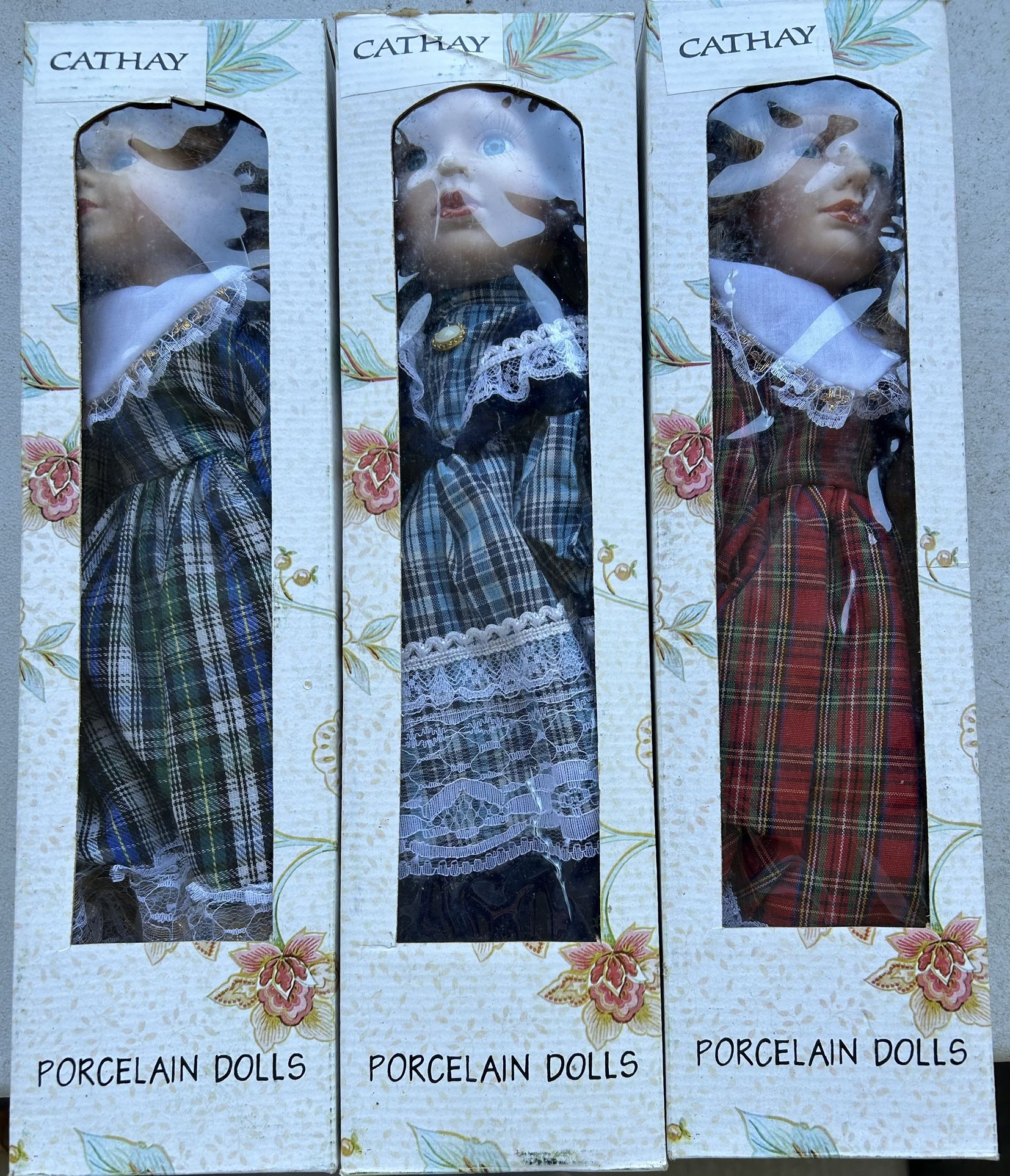 3 Cathay Porcelain Dolls-$15 Each Or $40 All 3