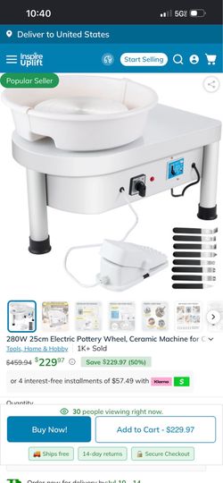 25cm Electric Pottery Wheel (Foot Pedal not working)