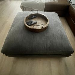 West elm Gray Ottoman 