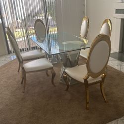 Glass table and chair Set