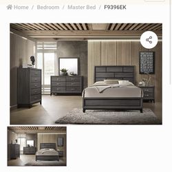 4- Pc Bedroom set Dresser,Mirror  Nightstand (1) Queen size bed frame  Not including Mattress and Box Sp