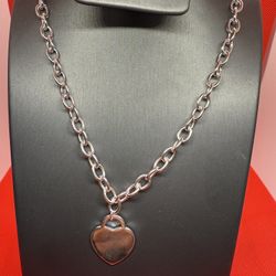 925 Sterling Silver Heart Necklace 