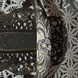 Vintage Italian Ornate Regency Brass Wedding Flower Basket Hollywood Regency