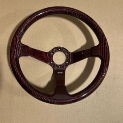 DND Full Carbon Fiber Steering Wheel Red Maroon 