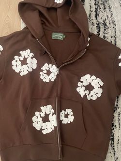 Brown Denim Tears Zip Up