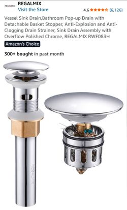 REGALMIX Vessel Sink Pop-Up Drain Polished Chrome