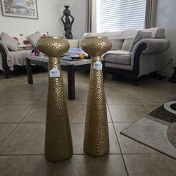 Gold  Furniture  Candle Holders.   New