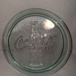 Coca-Cola Green Glass Platter Plate