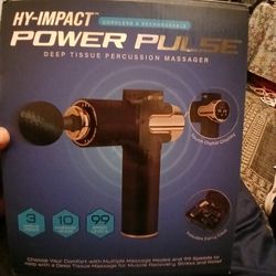 HY-IMPACT Power Pulse Deep Tissue Percussion Muscle Massager - Touch Control, 3 Modes, 99 Speeds & 10 Attachments