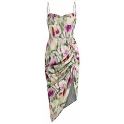Cider Floral Illusion Ruched Midi dress 2XL - NWT
