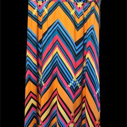 Locryx (S) Women’s Plus Size Maxi Dress Sz 3X Chevron Casual Stretch Flowy EUC