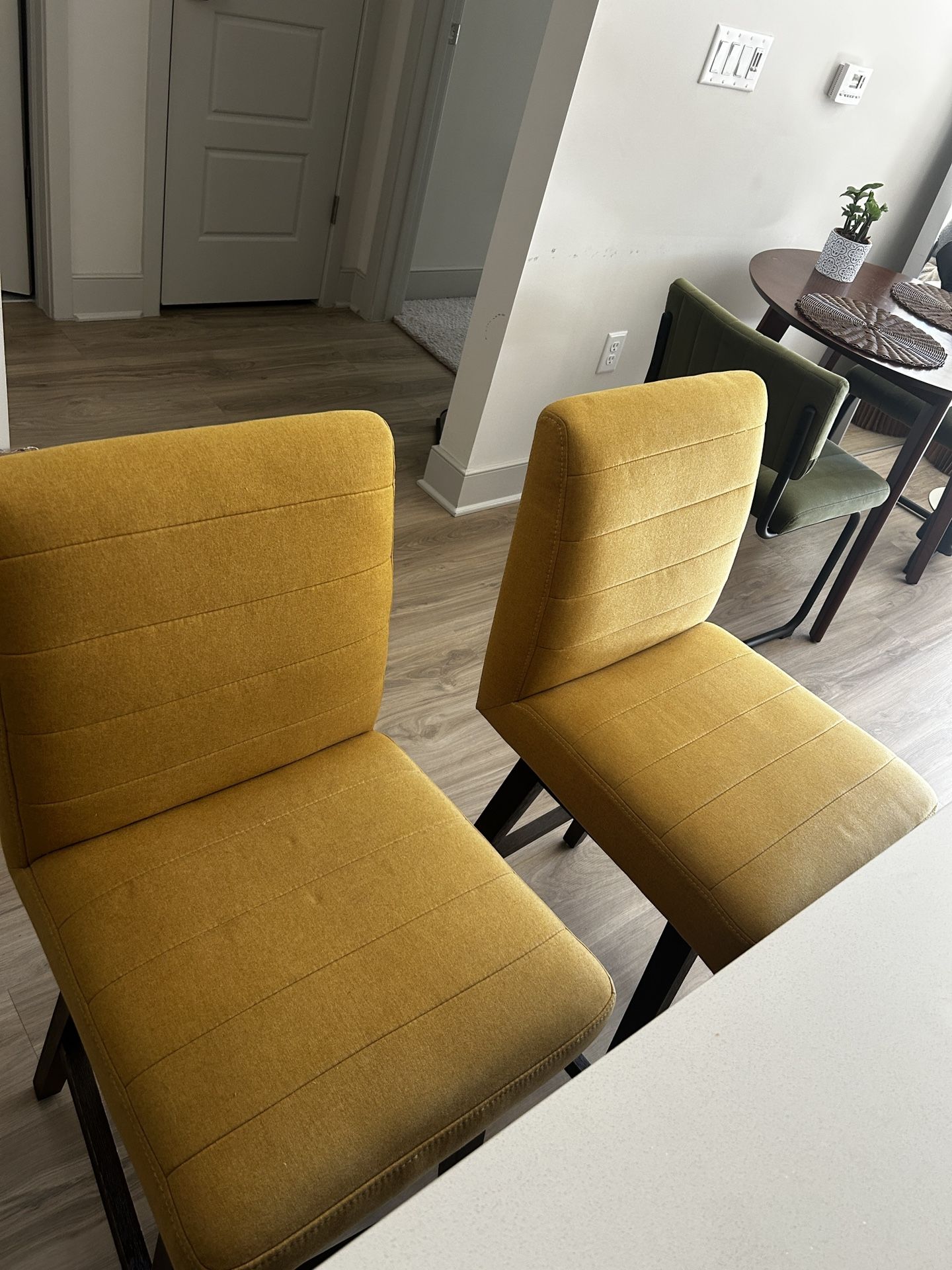 Yellow Counter Stool Set of 2