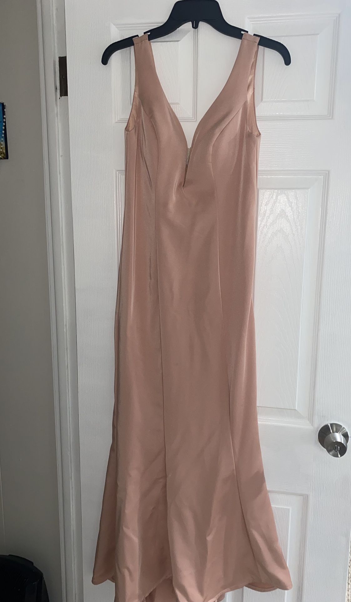 Pink Silky Body Tight Dress XS