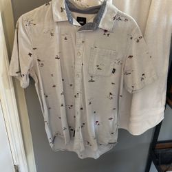 VANS BUTTON UP WORN ONCE