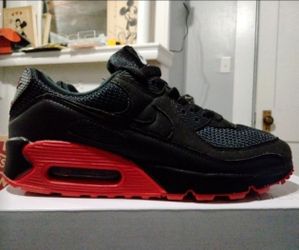 Custom Black/Red Nike Air Max 90 Sneakers