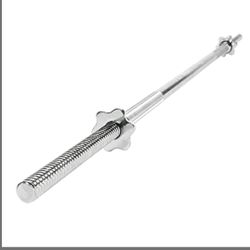 Sunny Health And Fitness 60 Inch Threaded Chrome Barbell Bar 1 Inch Diameter. 