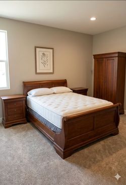 Durham Furniture Solid Cherry King Bedroom Set - Chateau Fontaine 4-Pc