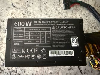 New Cooler Master Master 600W  Power Supply PC