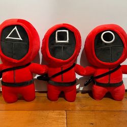 SET OF 3 Squid Game Plush, Squid Game Plushie, Squid Game 10inches