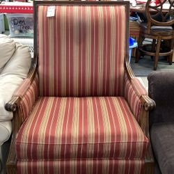 Maroon Striped Chair 